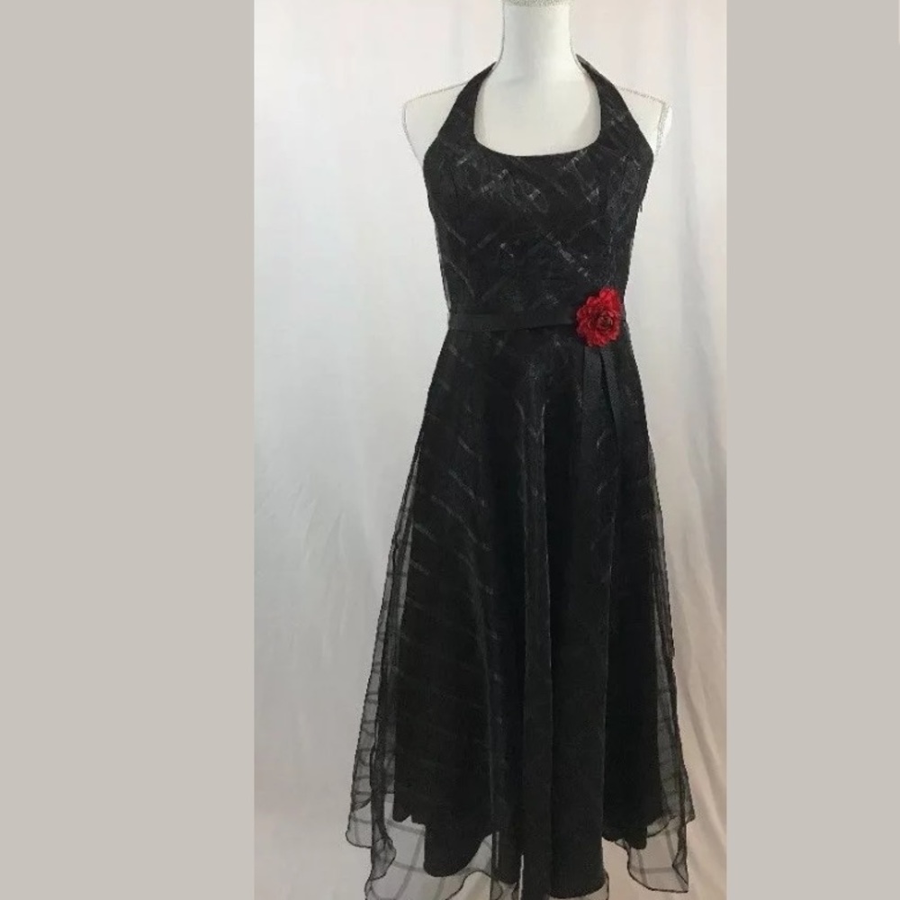 Black party dress wedding prom size10